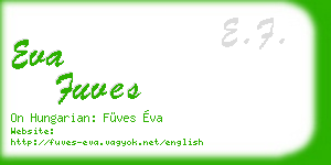 eva fuves business card